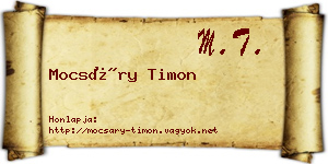 Mocsáry Timon névjegykártya